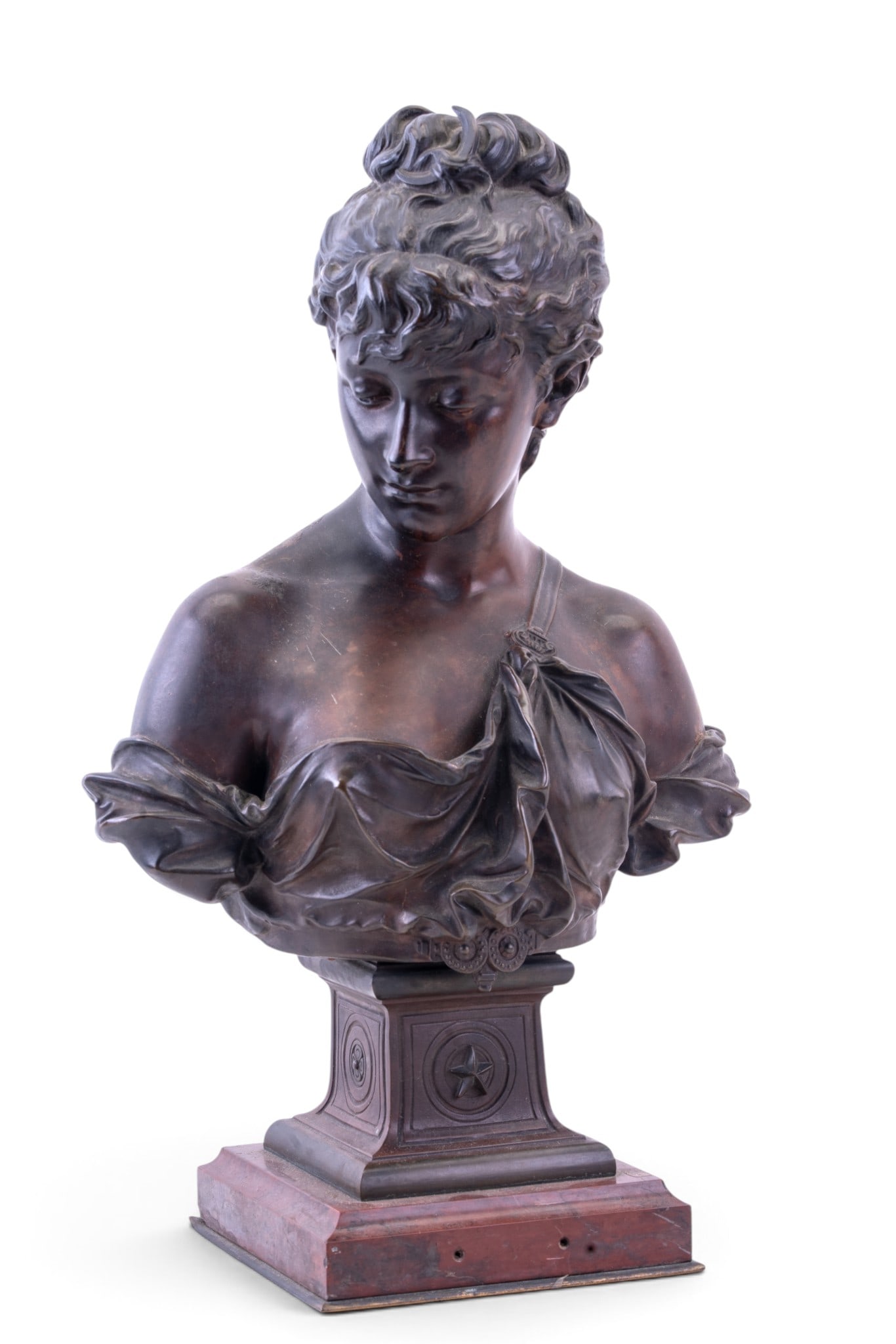 Bronze Female Bust, Signed Bouret (1 of 13)