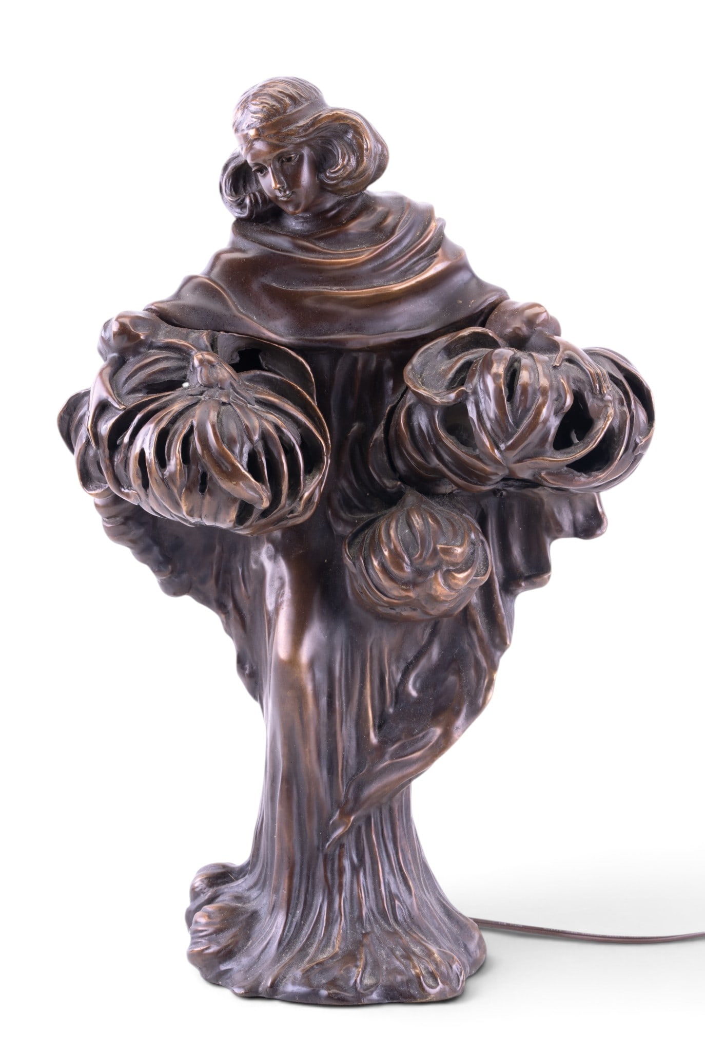 Art Nouveau Bronze Figural Table Lamp (1 of 17)
