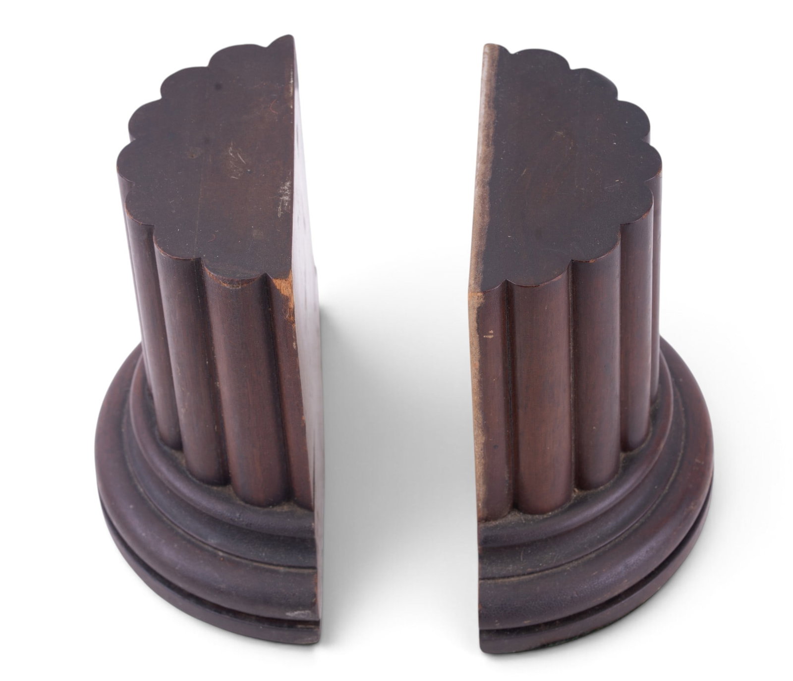 Carved Solid Wood Column Bookends - 3