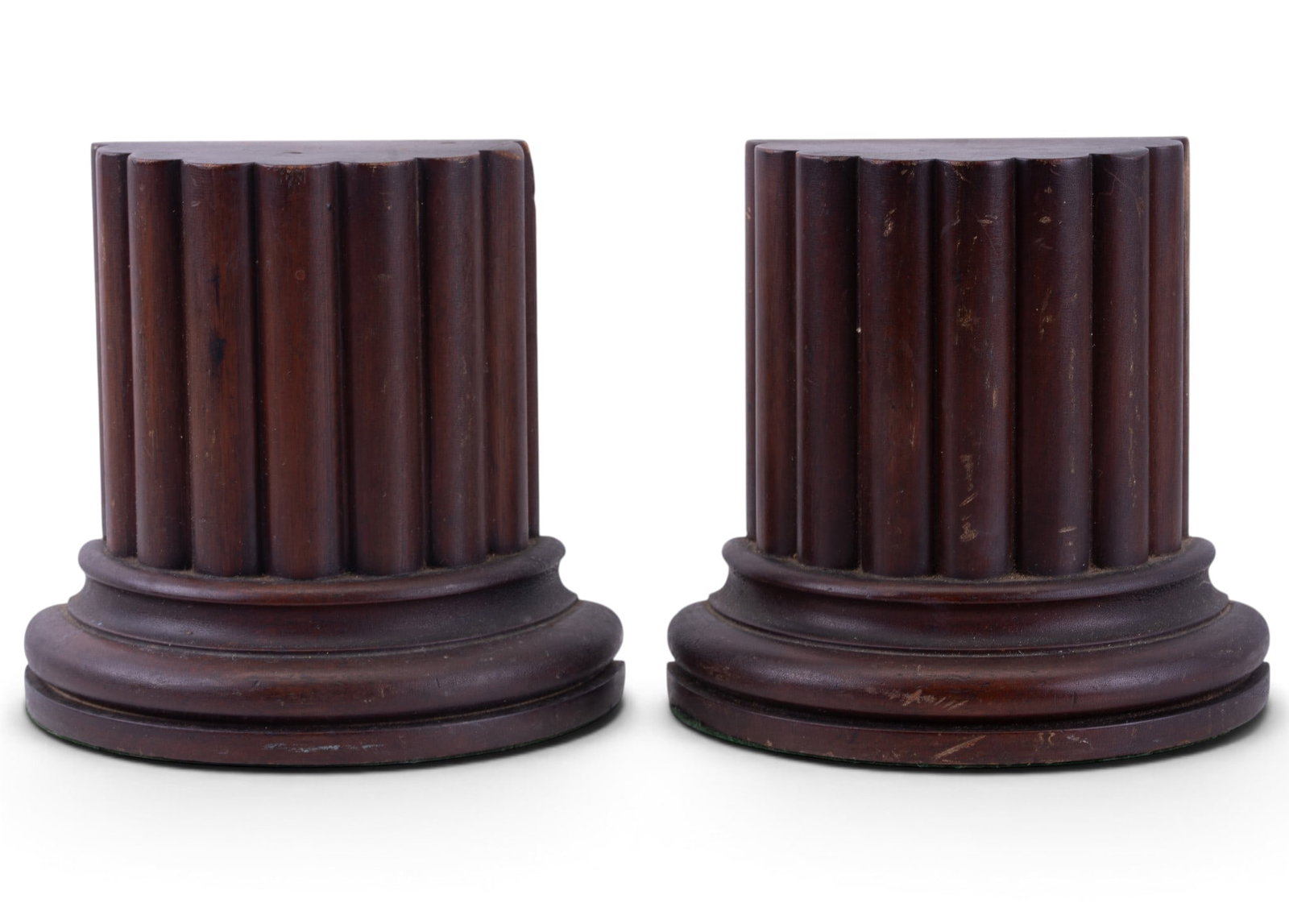 Carved Solid Wood Column Bookends - 5