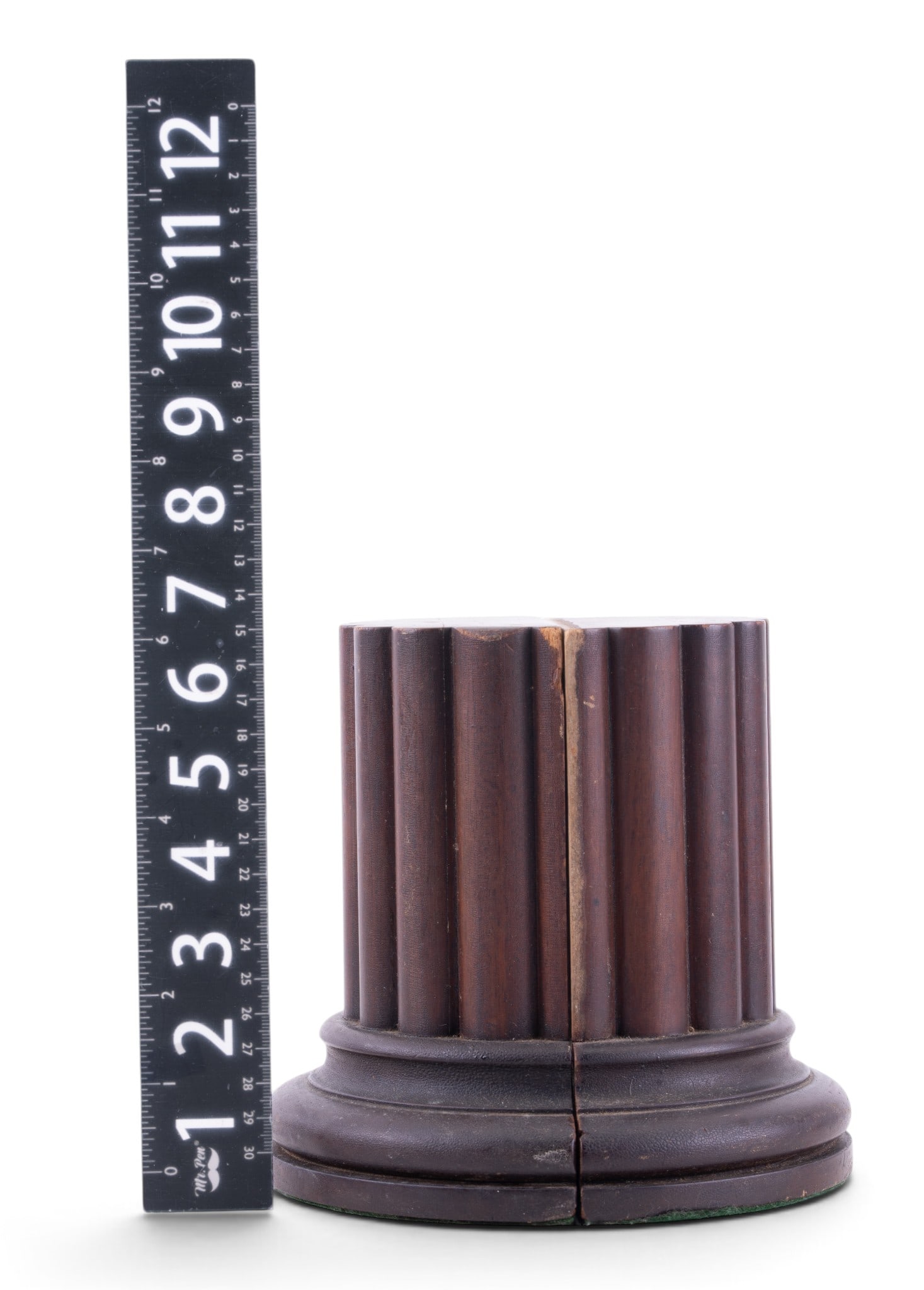 Carved Solid Wood Column Bookends - 8