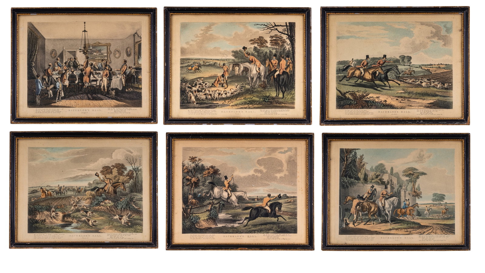 Set of 6 "Bachelor's Hall" Hunting Prints (1 of 20)