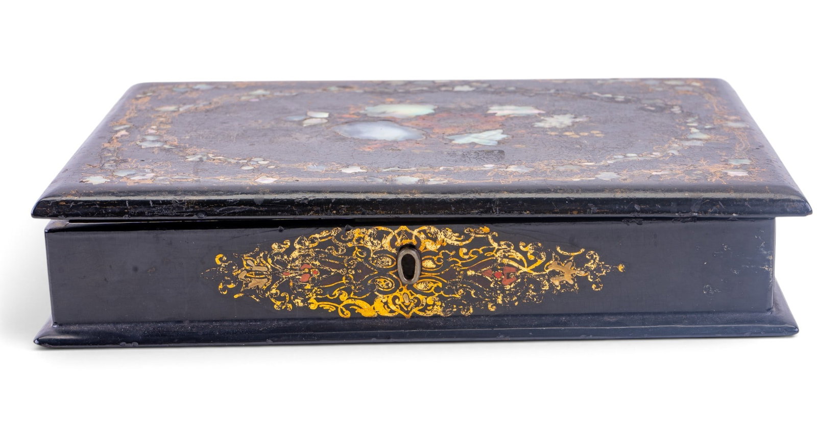 19th C Continental Lacquerware Boxes, One w/ MOP - 2