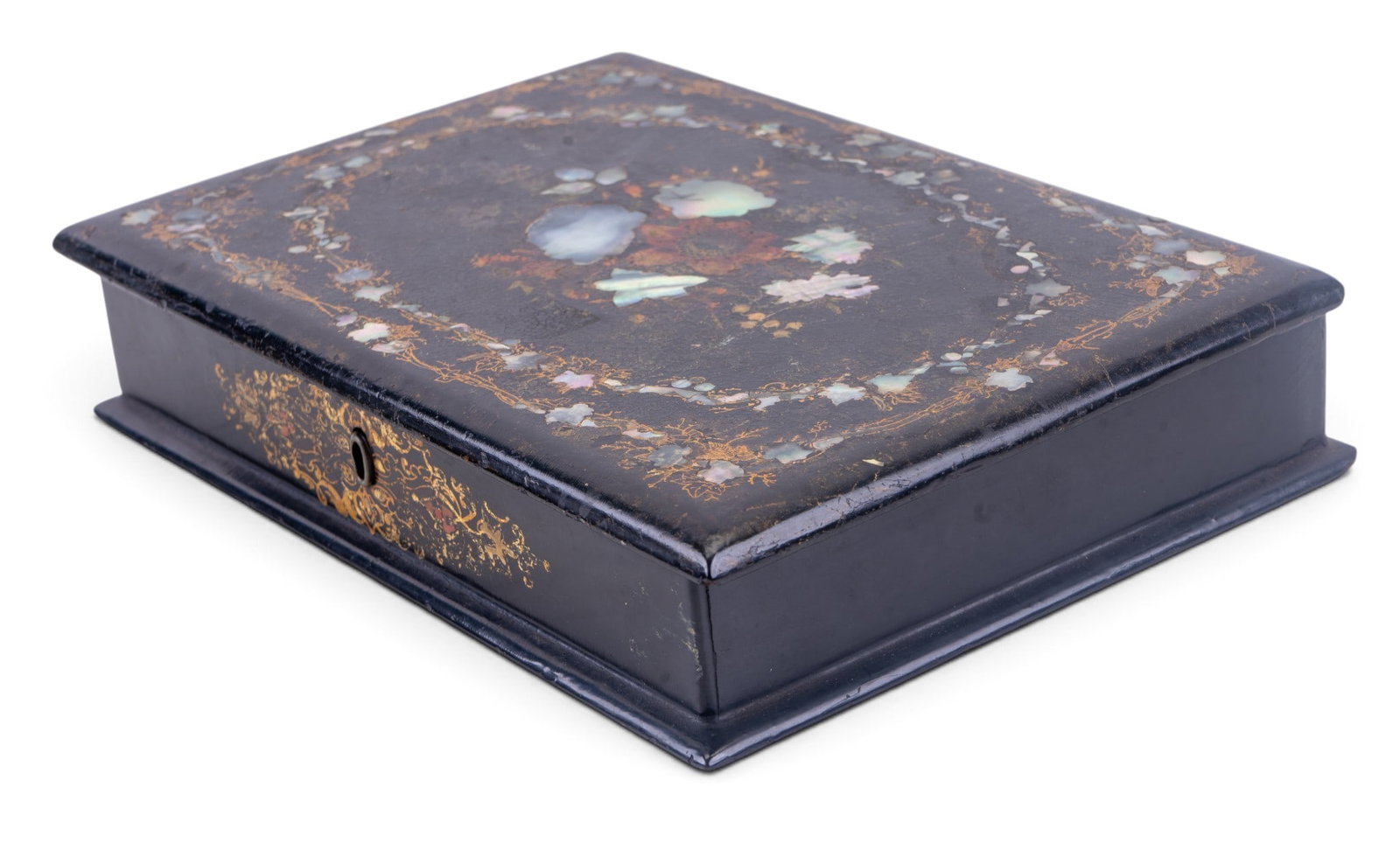 19th C Continental Lacquerware Boxes, One w/ MOP - 4