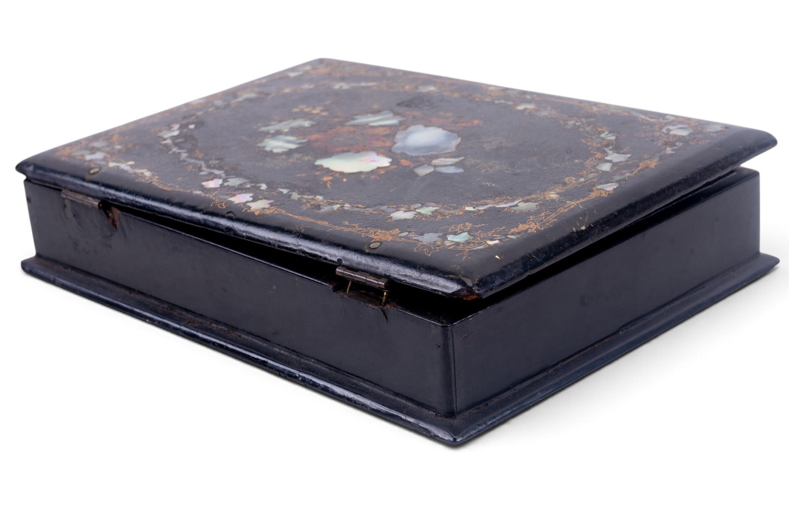 19th C Continental Lacquerware Boxes, One w/ MOP - 5