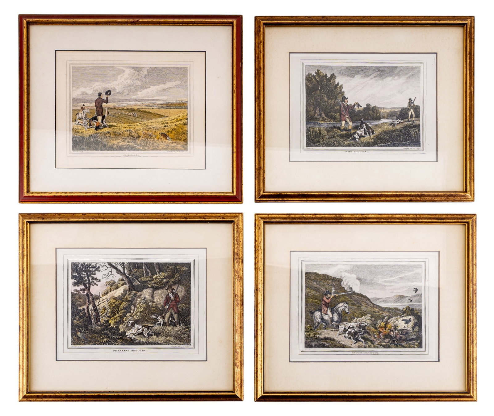 Set of 4 Howitt Hunting Engraving Prints (1 of 17)