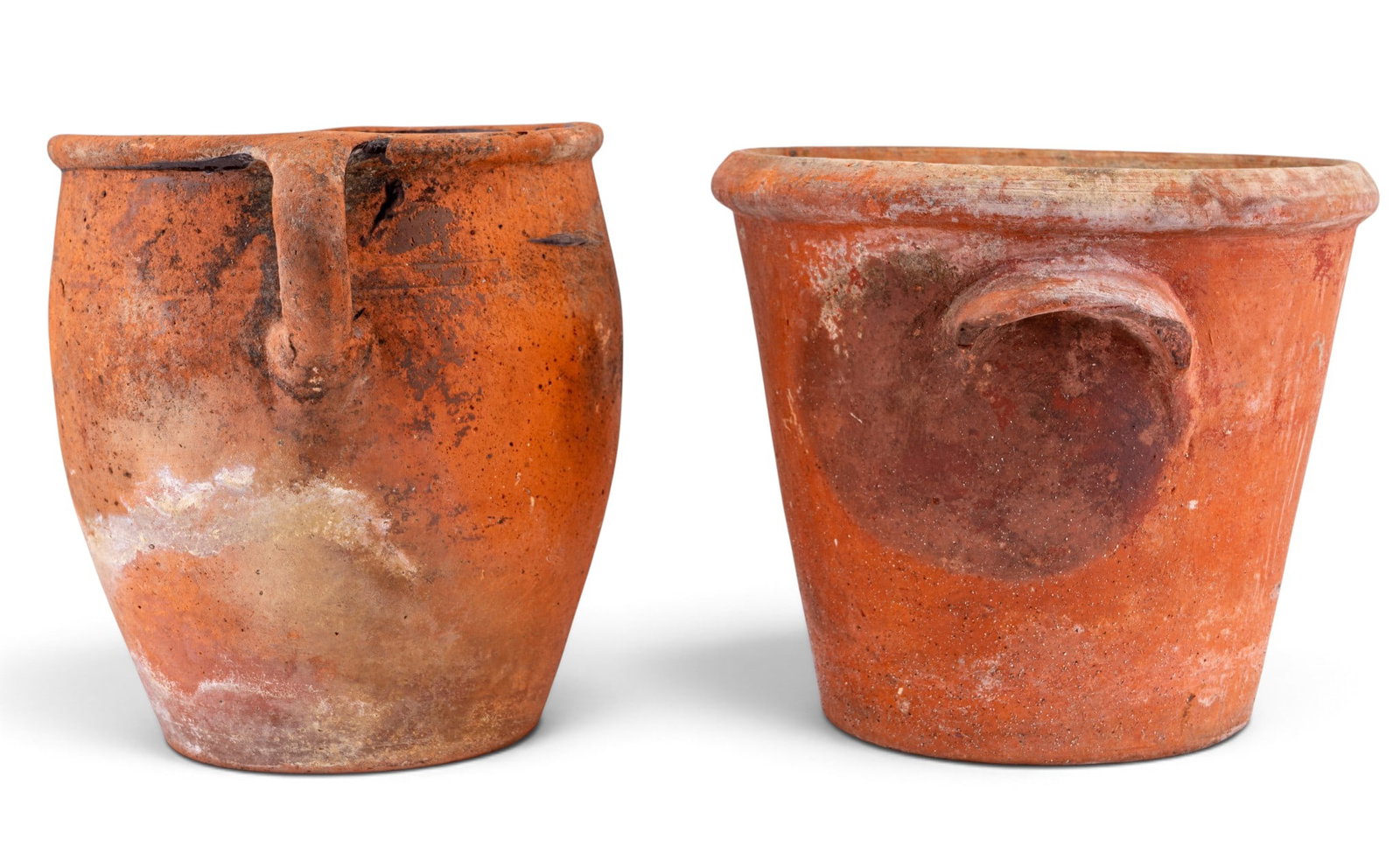 2 Red Clay Handled Pots - 2