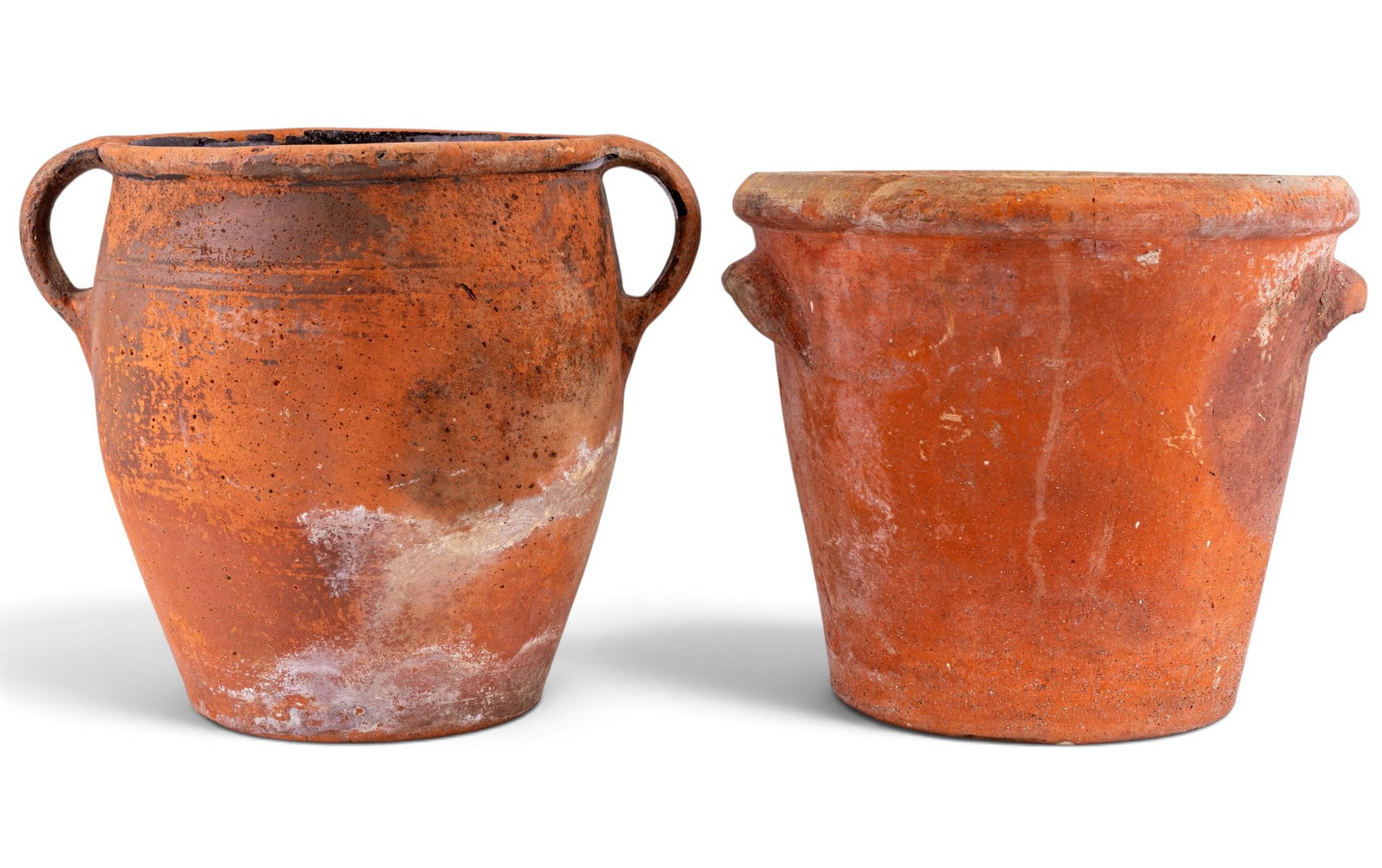 2 Red Clay Handled Pots - 3