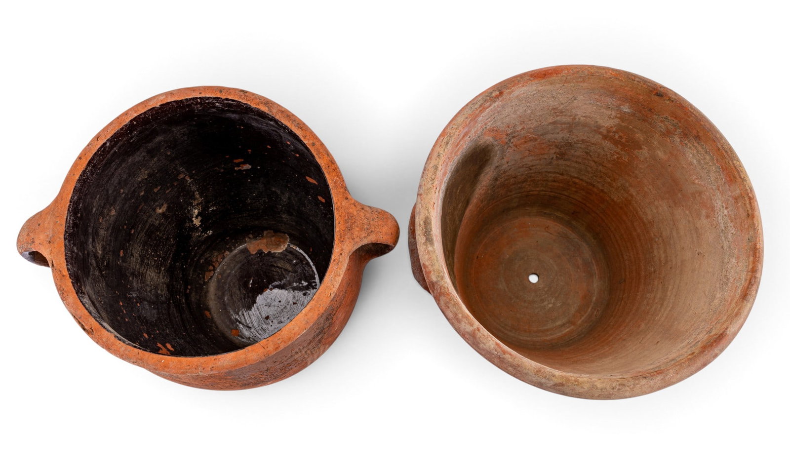 2 Red Clay Handled Pots - 5