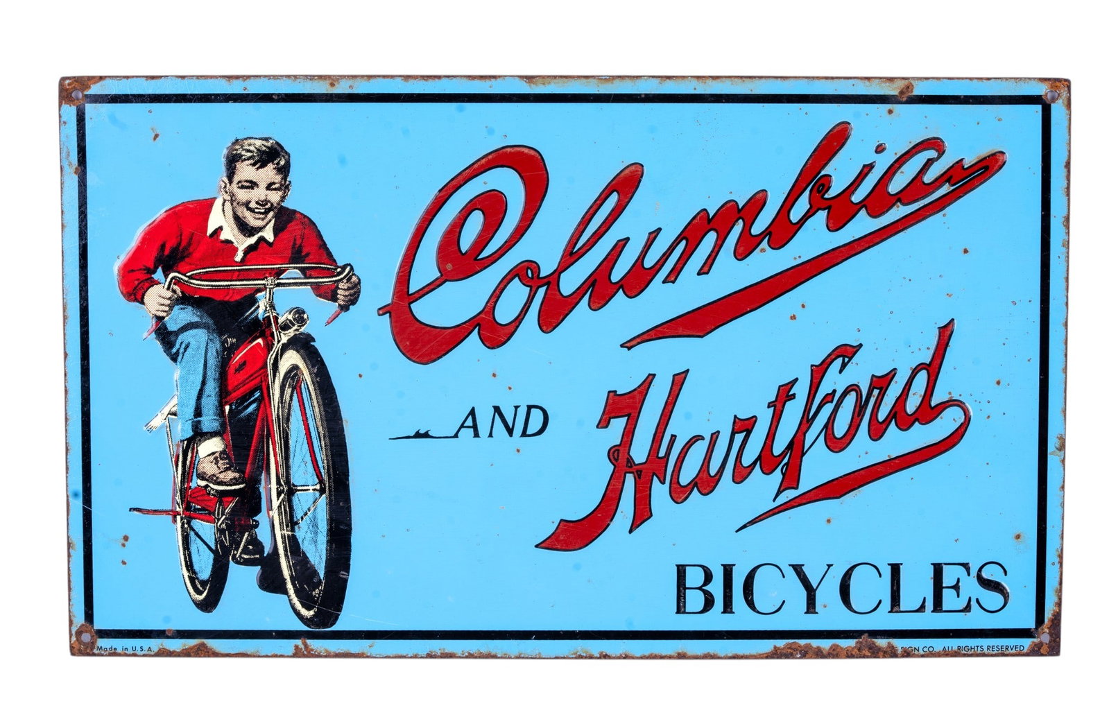 Columbia & Hartford Bicycles Metal Sign (1 of 7)