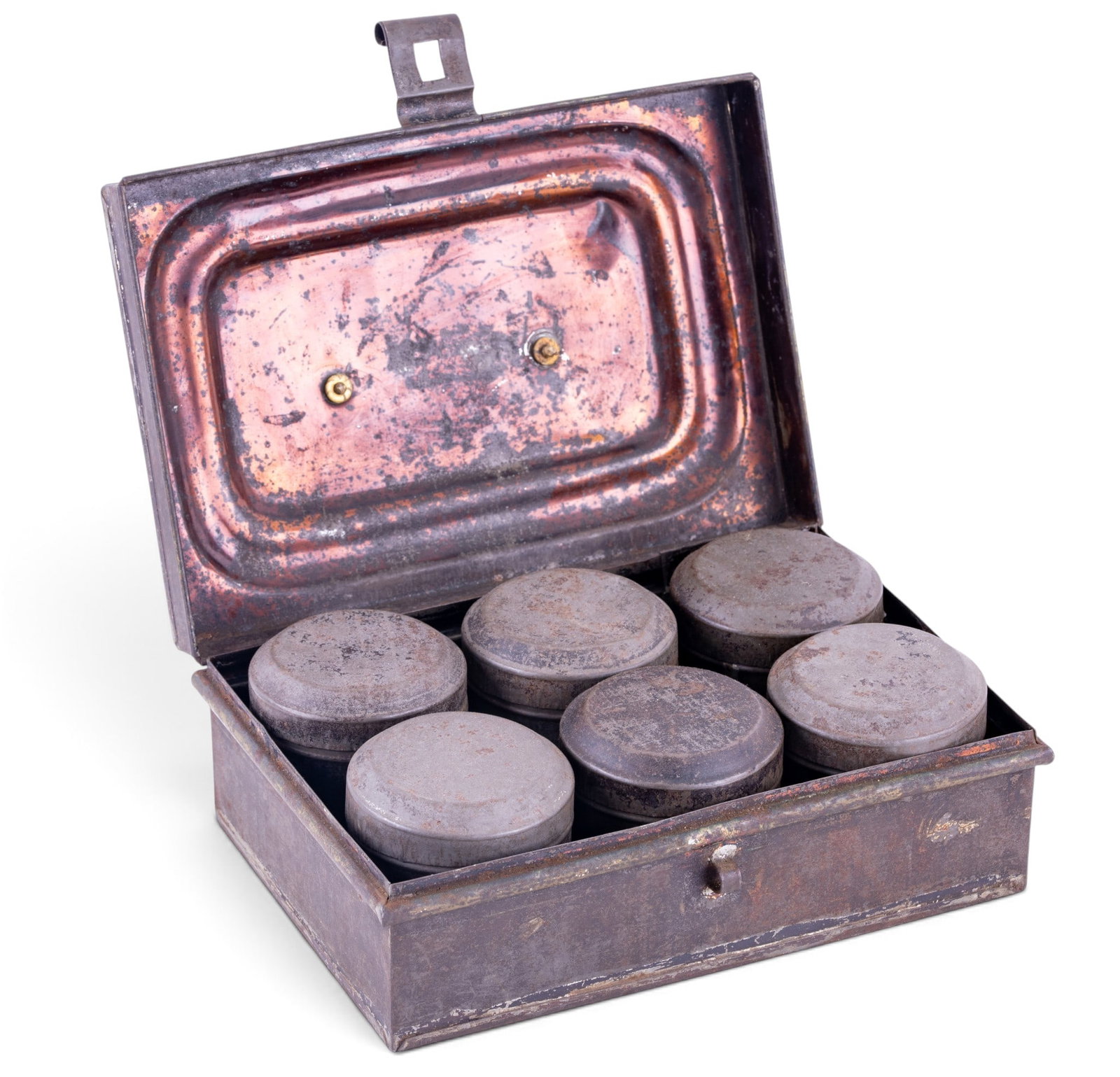 19th C Spice Tin w/ 6 Interior Tins (1 of 9)