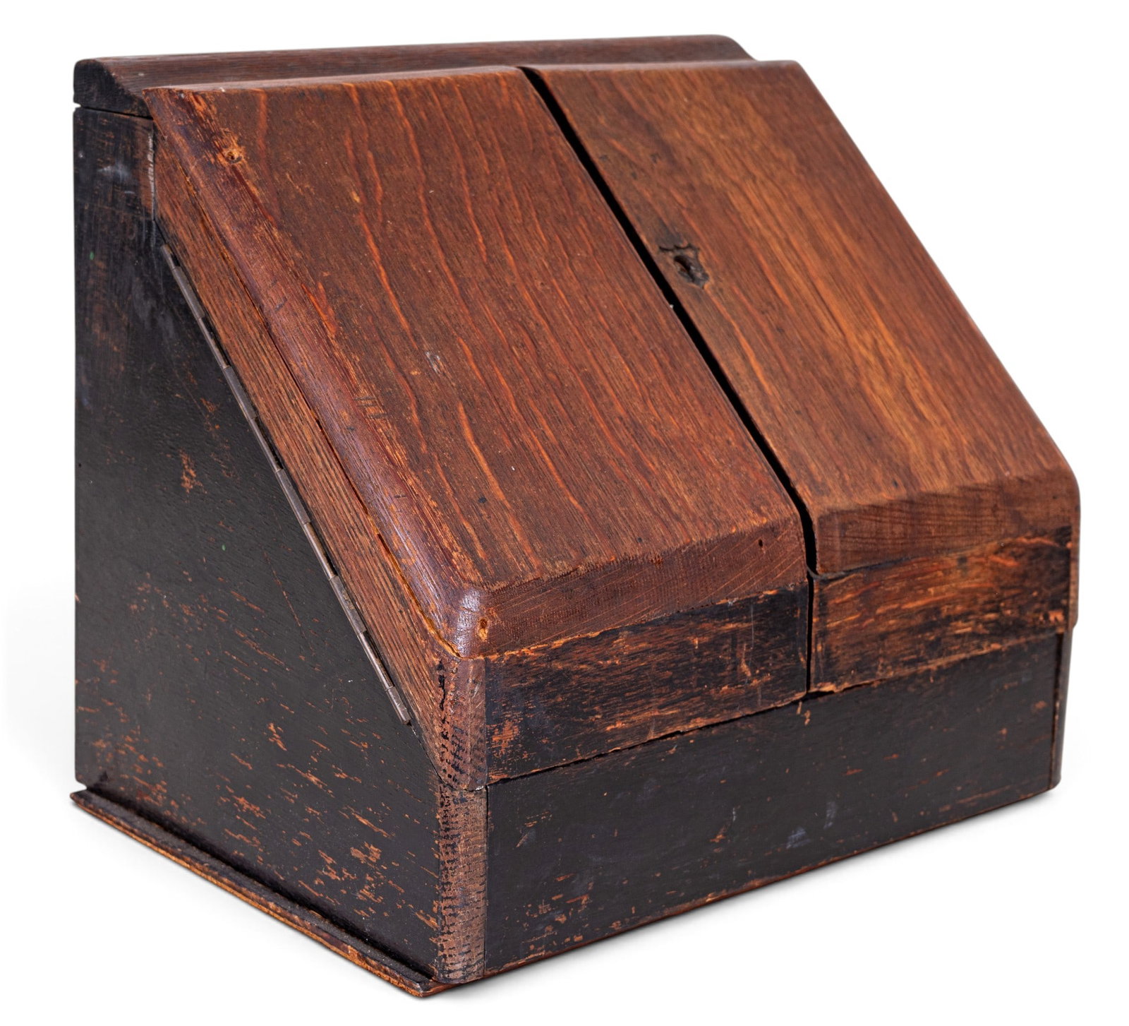 Table Top Oak Letter Box w/ Fold-Out Doors (1 of 11)