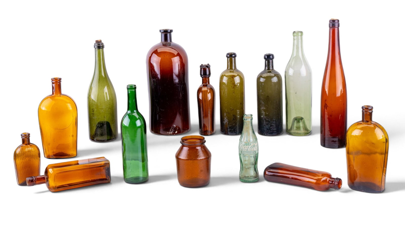 Vintage Brown and Green Glass Bottles (1 of 7)