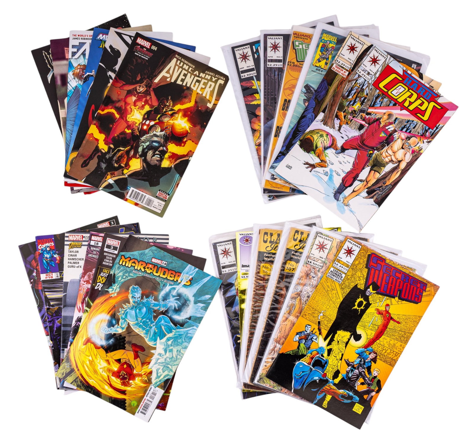 Modern Comic Book Grouping: Collection of approx. 24 modern comic books featuring Marvel, Valiant, and independent titles. Includes The Avengers, Doctor Strange, Mech Strike: Monster Hunters, Superior Iron Man, Captain America