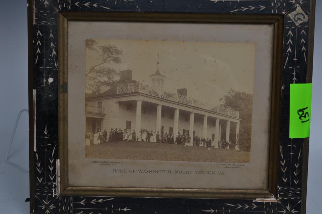 Photograph of Mount Vernon by Luke C. Dillon, c 18: Luke C. Dillon "Home of Washington, Mount Vernon, VA" portrait of a large group of visitors to Mount Vernon (Dillon was the official photographer of Mount Vernon from 1880); Lower left reads "Luke C. 