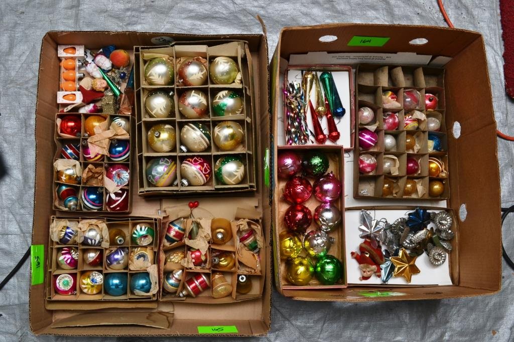 Large Grouping of Christmas and Holiday Items: Large grouping of Christmas and holiday items including; early light bulbs and ornaments