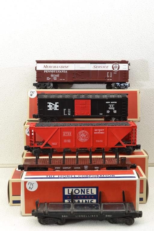 O Scale Lionel miscellaneous Car lot 6–19295, 6–7: Lionel miscellaneous Car lot 6–19295, 6–74023, 6–1850, 6–6736, 6–3461 original box(es)