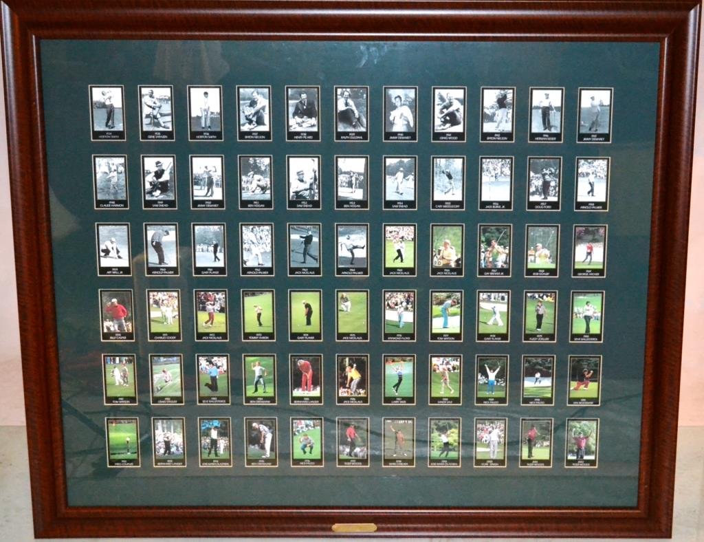 Master's Champions: Framed photographs of the Masters Champions (in golf) by Regency Fune Art, titled "Masters Champions" measures 42" x 50"