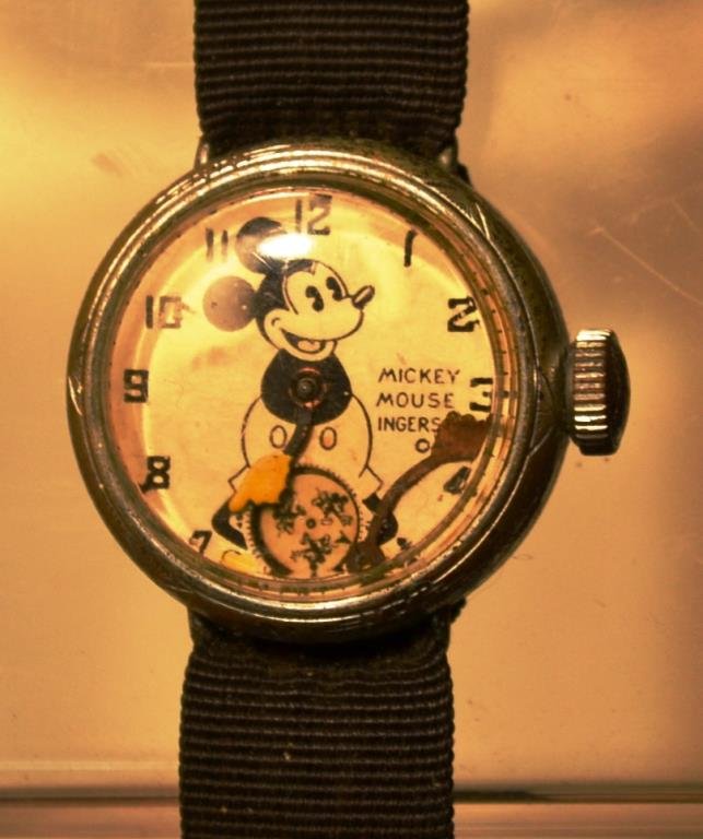 Early Mickey Mouse Watch: Early Mickey Mouse watch, hands loose