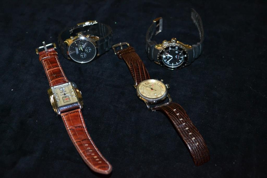 Grouping of Men's Watches: Grouping of Men's watches including; Goer, Tommy Bahama, Android, and Casio