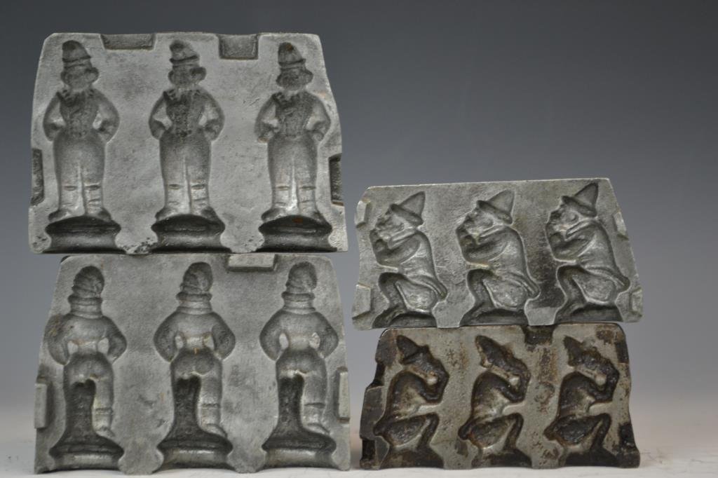 Two Clear Toy Candy Molds - Carnival Clowns: Two Clear Toy candy molds, both carnival clowns, one #164 the other #142