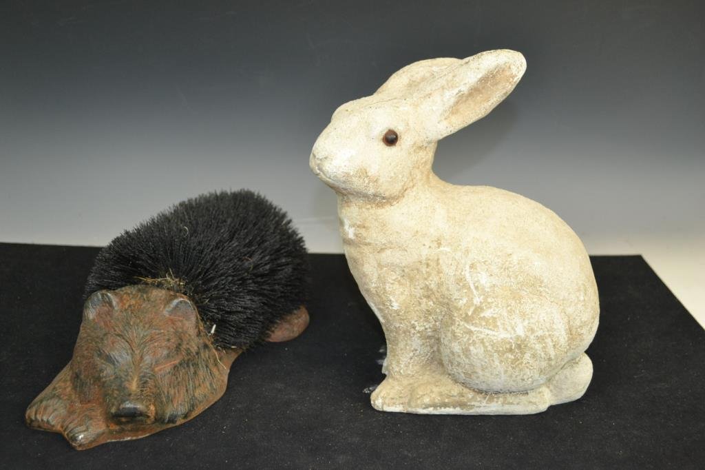 Bear Figure Boot scraper and Concrete Rabbit