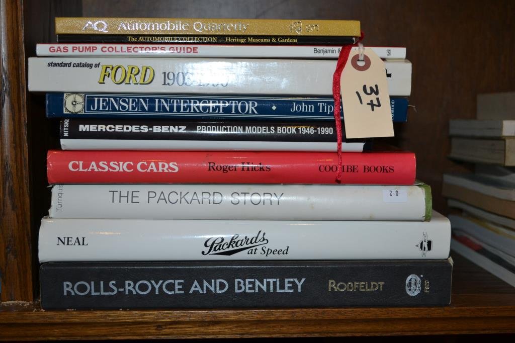 Antique Car Collector's Books: Automobile Quarterly by Brooks T. Brierley, vol 34 #3, 2003; The Automobile Collection, Heritage Museum and Garden, 2006; Gas Pump Collector's Guide by Scott Benjamin and Wayne Henderson, 1996; Standa