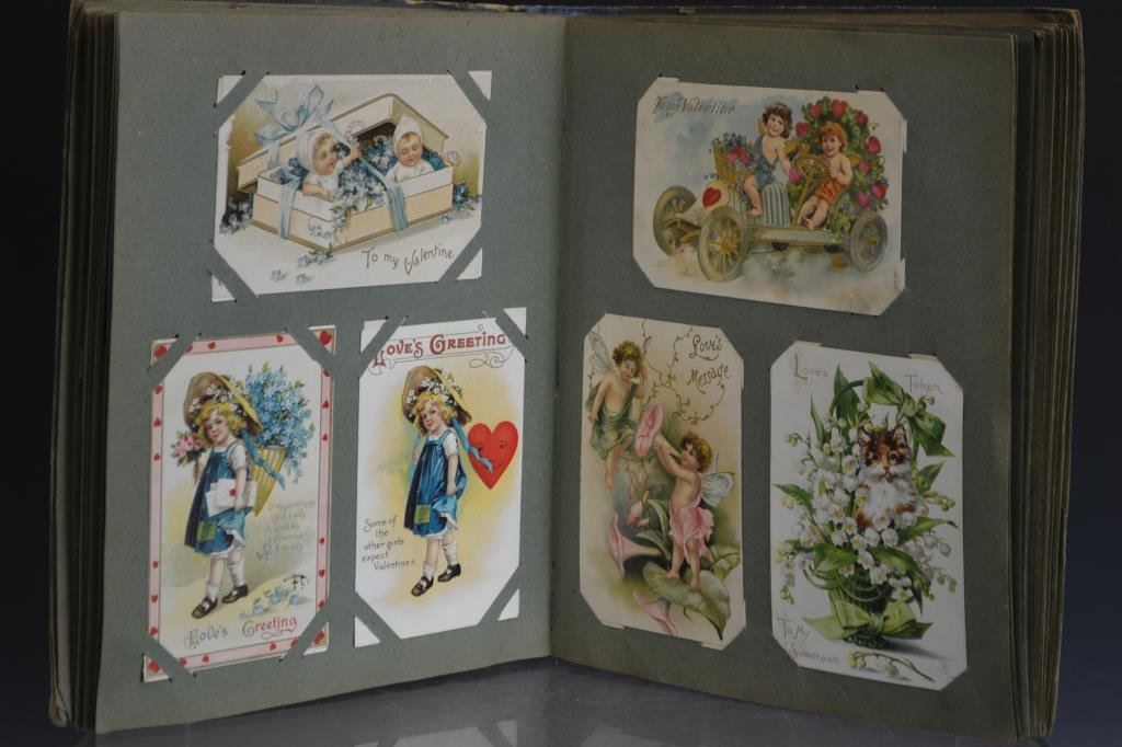 Collection of Over 150 Early 20thC Postcards: Collection includes at least three White Star Queen Mary postcards, exotic locals and locations, American and Canadian postcards from Niagra Falls, 1939 Worlds Fair, The American West, "Out Where the 