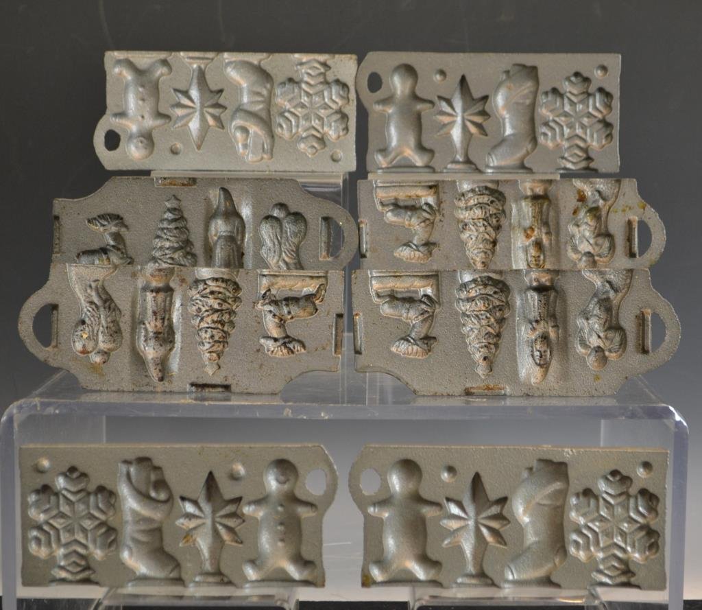 Four John Wright Candy Molds: Four Christmas themed John Wright candy molds