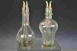 Unusual pair of heavy French Liquor Decanters - Apr 21, 2012 | J