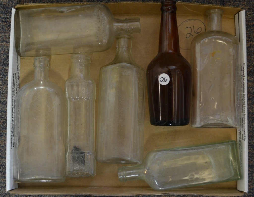 Grouping of Early Glass Flasks and Bottles (1 of 1)
