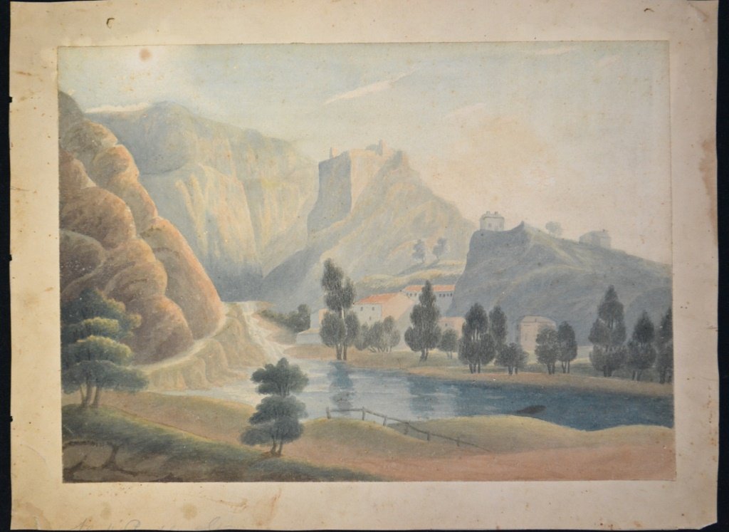 Two 20th C Unsigned Watercolors (1 of 3)