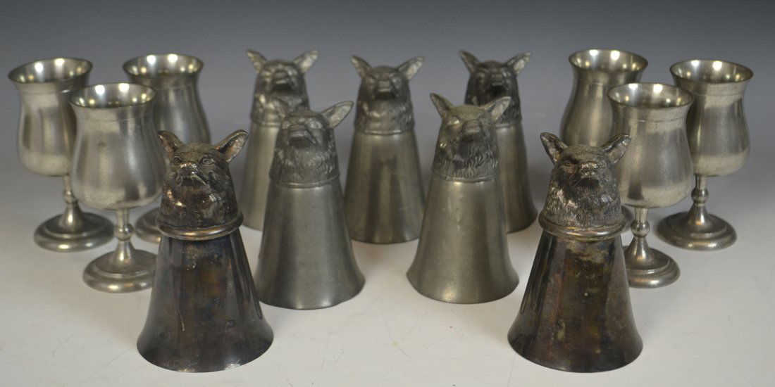 Leonard and Yates Silver Plate & Pewter Hunt Cups (1 of 2)