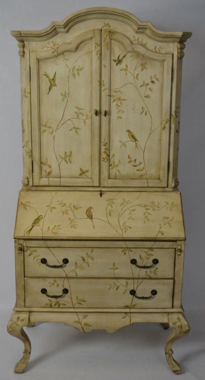 Contemporary Secretary Desk, Hand Painted: Contemporary Secretary Desk, Hand Painted by Butler