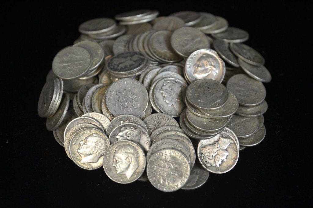 175 Silver Roosevelt & Mercury Dimes (1 of 1)