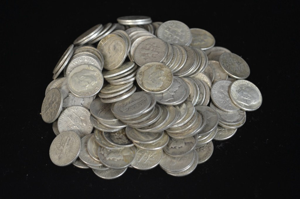 175 Silver Roosevelt & Mercury Dimes (1 of 1)