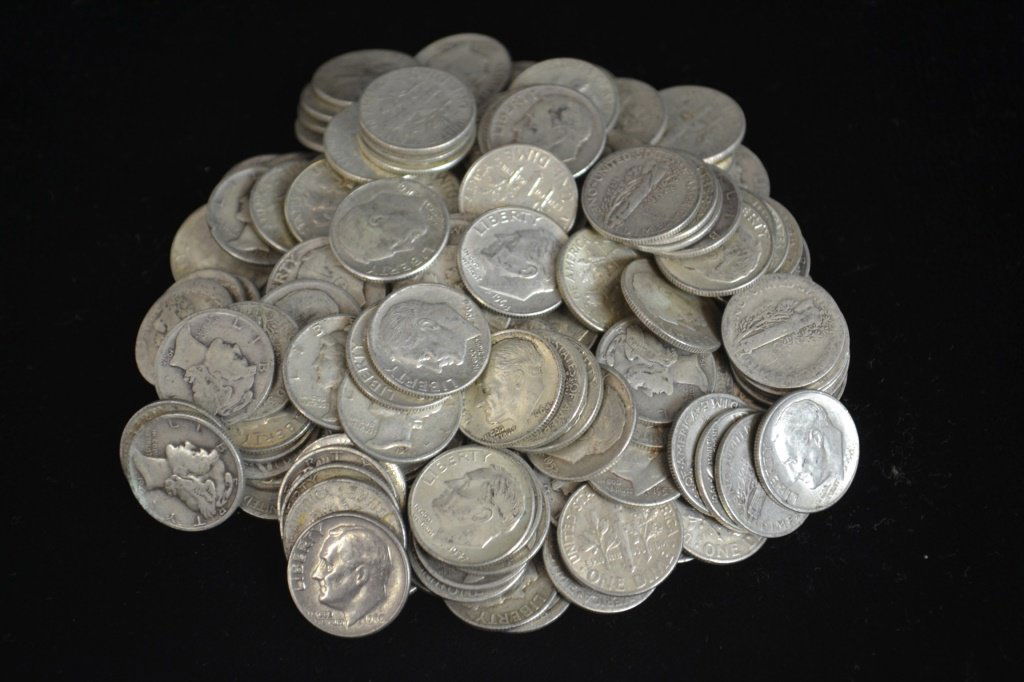 175 Silver Roosevelt & Mercury Dimes (1 of 1)