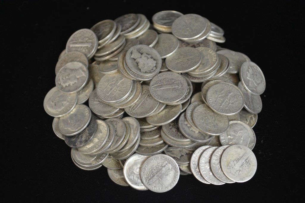 175 Silver Roosevelt & Mercury Dimes (1 of 1)