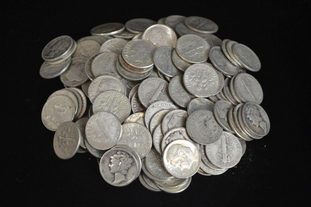 175 Silver Roosevelt & Mercury Dimes (1 of 1)