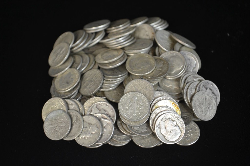 175 Silver Roosevelt Mercury Dimes (1 of 1)
