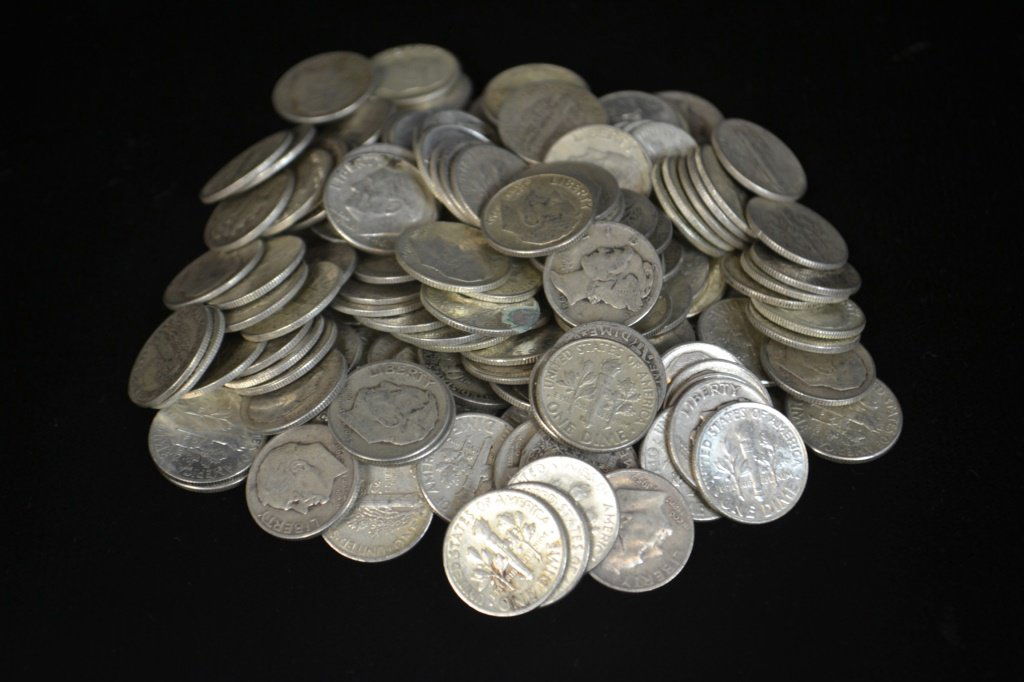 175 Silver Roosevelt & Mercury Dimes (1 of 1)