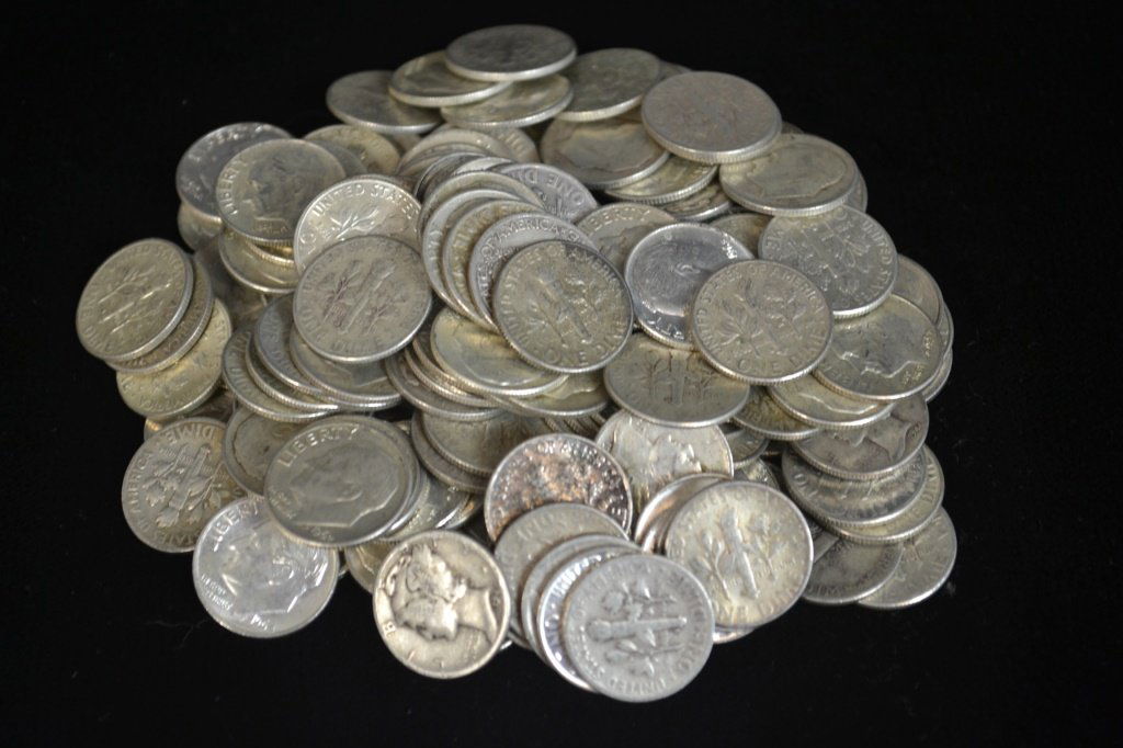 175 Silver Roosevelt & Mercury Dimes (1 of 1)