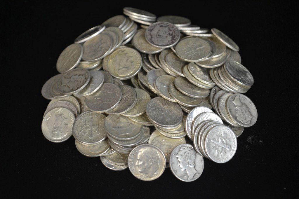 175 Silver Roosevelt & Mercury Dimes (1 of 1)