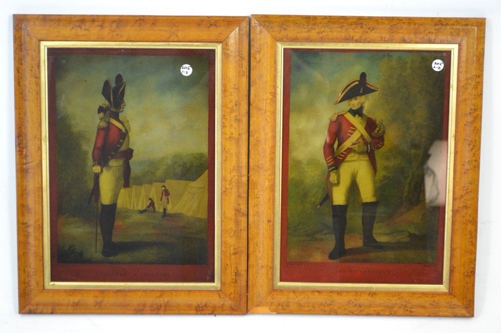 Two Maple Framed English Prints On Glass (1 of 1)