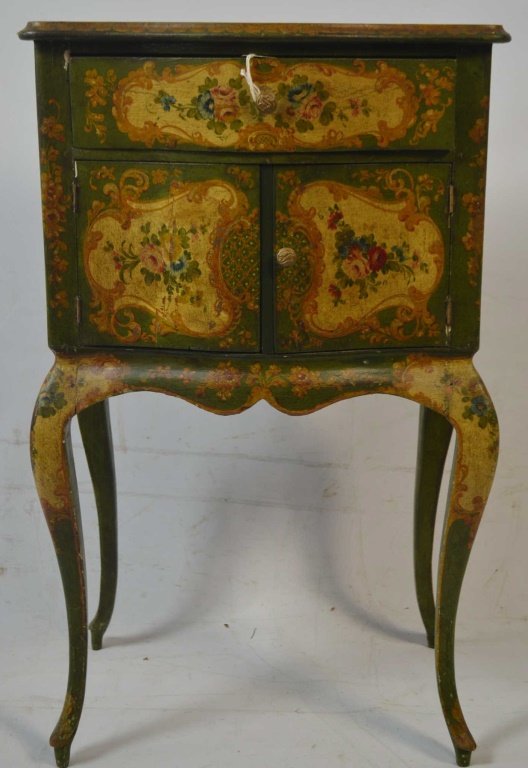 Early 20th C Stand w/ floral Decoration (1 of 4)