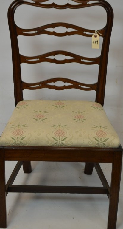 1780's Philadelphia Mahogany Chippendale Ladderbac: Philadelphia Mahogany Chippendale ladder back chair. circa 1780's, measuring 38"H