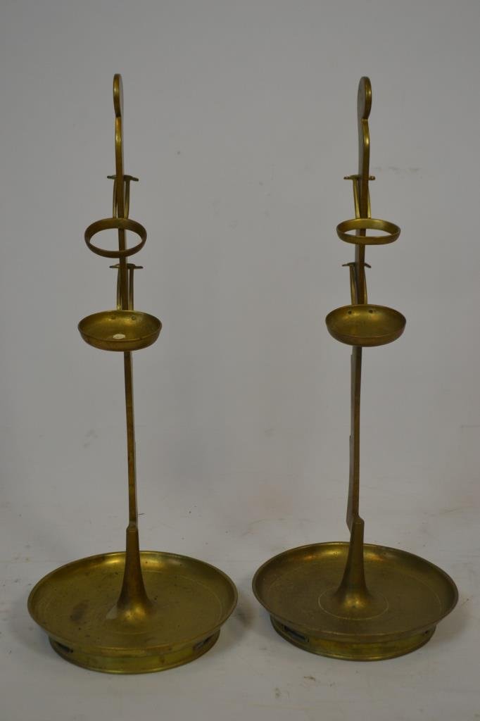 Pair of  Early 19th C. Brass Lighting Devices (1 of 2)