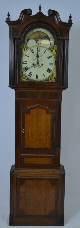English Oak and Mahogany Tall Case Clock (1 of 6)