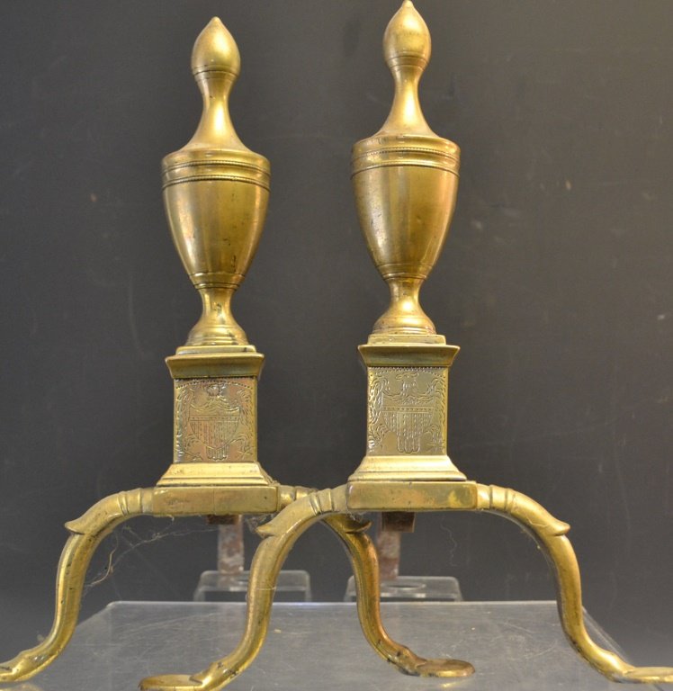 Important Pair Of 18th C Philadelphia Andirons (1 of 6)