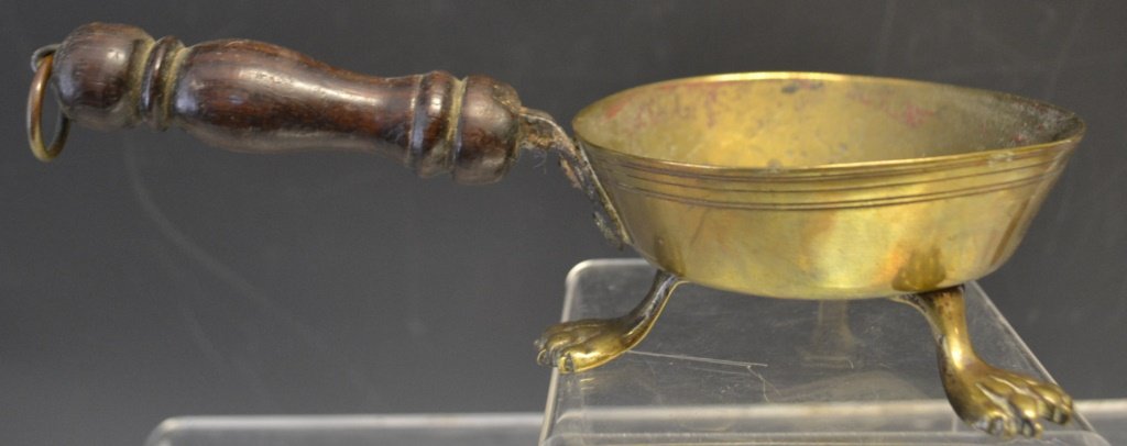 A Small  Brass Posset Wooden Handle c1750- 1760 (1 of 4)